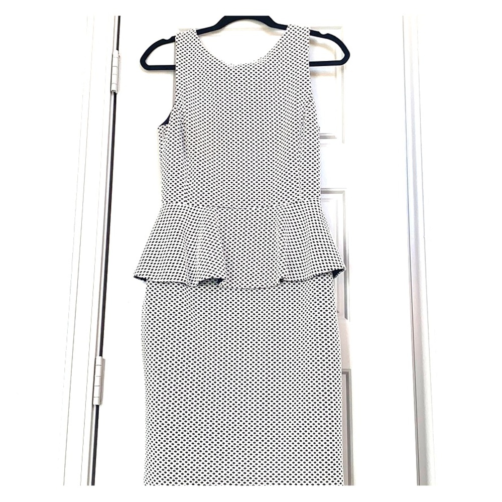Banana Republic Black and White Peplum Dress